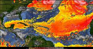 Météo tropicale : Air sec et densité de poussière dans l'air.