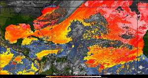 Météo tropicale : Air sec et densité de poussière dans l'air.