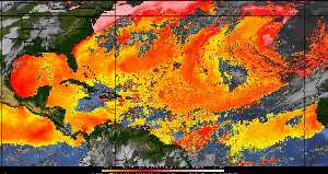 Météo tropicale : Air sec et densité de poussière dans l'air.