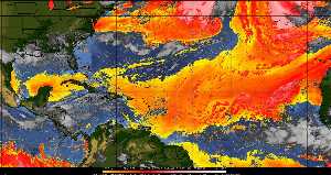 Météo tropicale : Air sec et densité de poussière dans l'air.