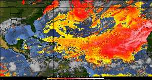 Météo tropicale : Air sec et densité de poussière dans l'air.