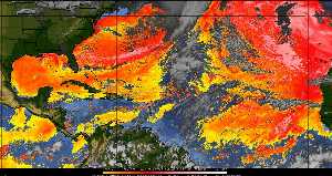 Météo tropicale : Air sec et densité de poussière dans l'air.