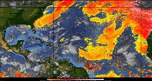 Météo tropicale : Air sec et densité de poussière dans l'air.