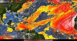 Météo tropicale : Air sec et densité de poussière dans l'air.