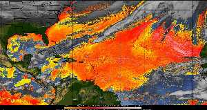 Météo tropicale : Air sec et densité de poussière dans l'air.