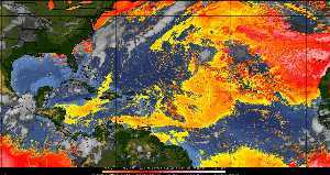 Météo tropicale : Air sec et densité de poussière dans l'air.