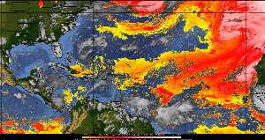 Météo tropicale : Air sec et densité de poussière dans l'air.
