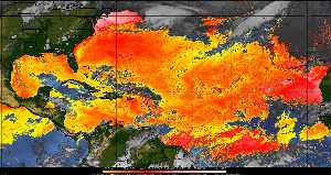 Météo tropicale : Air sec et densité de poussière dans l'air.