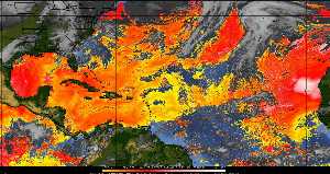 Météo tropicale : Air sec et densité de poussière dans l'air.