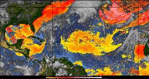 Météo tropicale : Air sec et densité de poussière dans l'air.