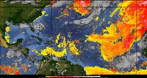 Météo tropicale : Air sec et densité de poussière dans l'air.