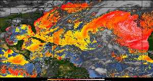 Météo tropicale : Air sec et densité de poussière dans l'air.