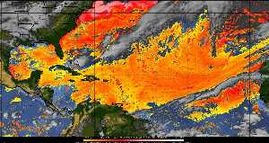 Météo tropicale : Air sec et densité de poussière dans l'air.