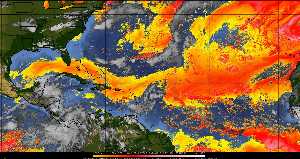 Météo tropicale : Air sec et densité de poussière dans l'air.