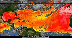 Météo tropicale : Air sec et densité de poussière dans l'air.