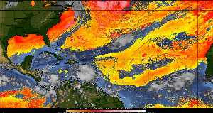 Météo tropicale : Air sec et densité de poussière dans l'air.