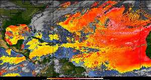 Météo tropicale : Air sec et densité de poussière dans l'air.
