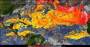 Météo tropicale : Air sec et densité de poussière dans l'air.