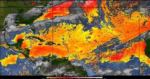 Météo tropicale : Air sec et densité de poussière dans l'air.