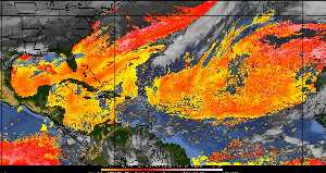 Météo tropicale : Air sec et densité de poussière dans l'air.