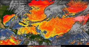Météo tropicale : Air sec et densité de poussière dans l'air.