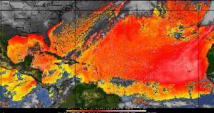 Météo tropicale : Air sec et densité de poussière dans l'air.
