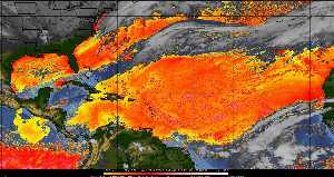 Météo tropicale : Air sec et densité de poussière dans l'air.