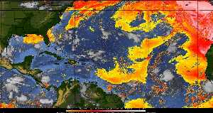Météo tropicale : Air sec et densité de poussière dans l'air.