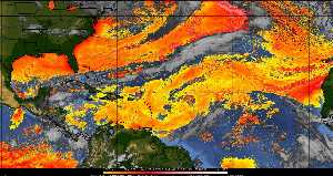 Météo tropicale : Air sec et densité de poussière dans l'air.