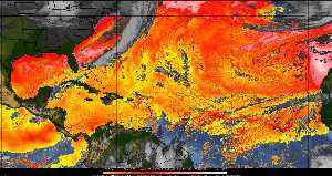 Météo tropicale : Air sec et densité de poussière dans l'air.