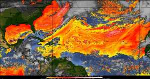 Météo tropicale : Air sec et densité de poussière dans l'air.