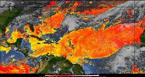 Météo tropicale : Air sec et densité de poussière dans l'air.