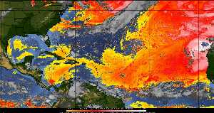 Météo tropicale : Air sec et densité de poussière dans l'air.