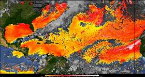 Météo tropicale : Air sec et densité de poussière dans l'air.
