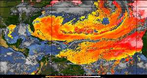 Météo tropicale : Air sec et densité de poussière dans l'air.