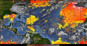 Météo tropicale : Air sec et densité de poussière dans l'air.