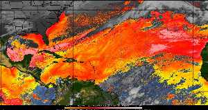 Météo tropicale : Air sec et densité de poussière dans l'air.