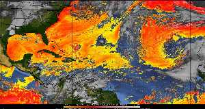 Météo tropicale : Air sec et densité de poussière dans l'air.