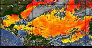 Météo tropicale : Air sec et densité de poussière dans l'air.