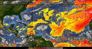 Météo tropicale : Air sec et densité de poussière dans l'air.