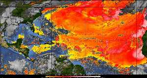 Météo tropicale : Air sec et densité de poussière dans l'air.