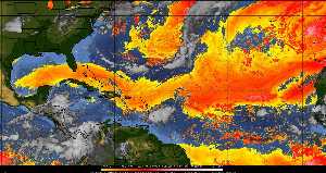 Météo tropicale : Air sec et densité de poussière dans l'air.