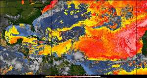 Météo tropicale : Air sec et densité de poussière dans l'air.
