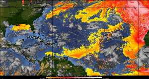 Météo tropicale : Air sec et densité de poussière dans l'air.