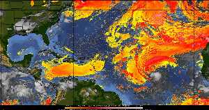 Météo tropicale : Air sec et densité de poussière dans l'air.