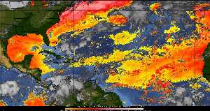 Tropical weather: Dry air and density of dust in the air.