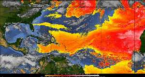 Météo tropicale : Air sec et densité de poussière dans l'air.