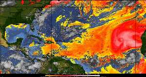 Météo tropicale : Air sec et densité de poussière dans l'air.