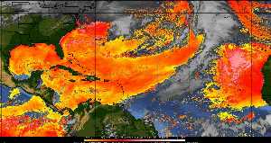 Météo tropicale : Air sec et densité de poussière dans l'air.