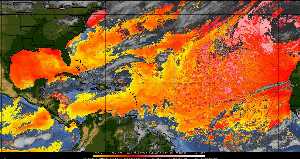 Météo tropicale : Air sec et densité de poussière dans l'air.